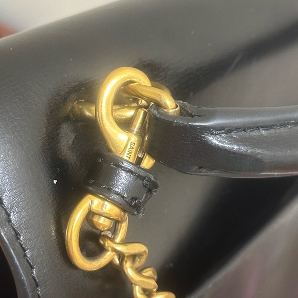 Saint Laurent YSL Sunset Leather Black Gold Hardware Crossbody Bag AUTHENTIC - Picture 5 of 10